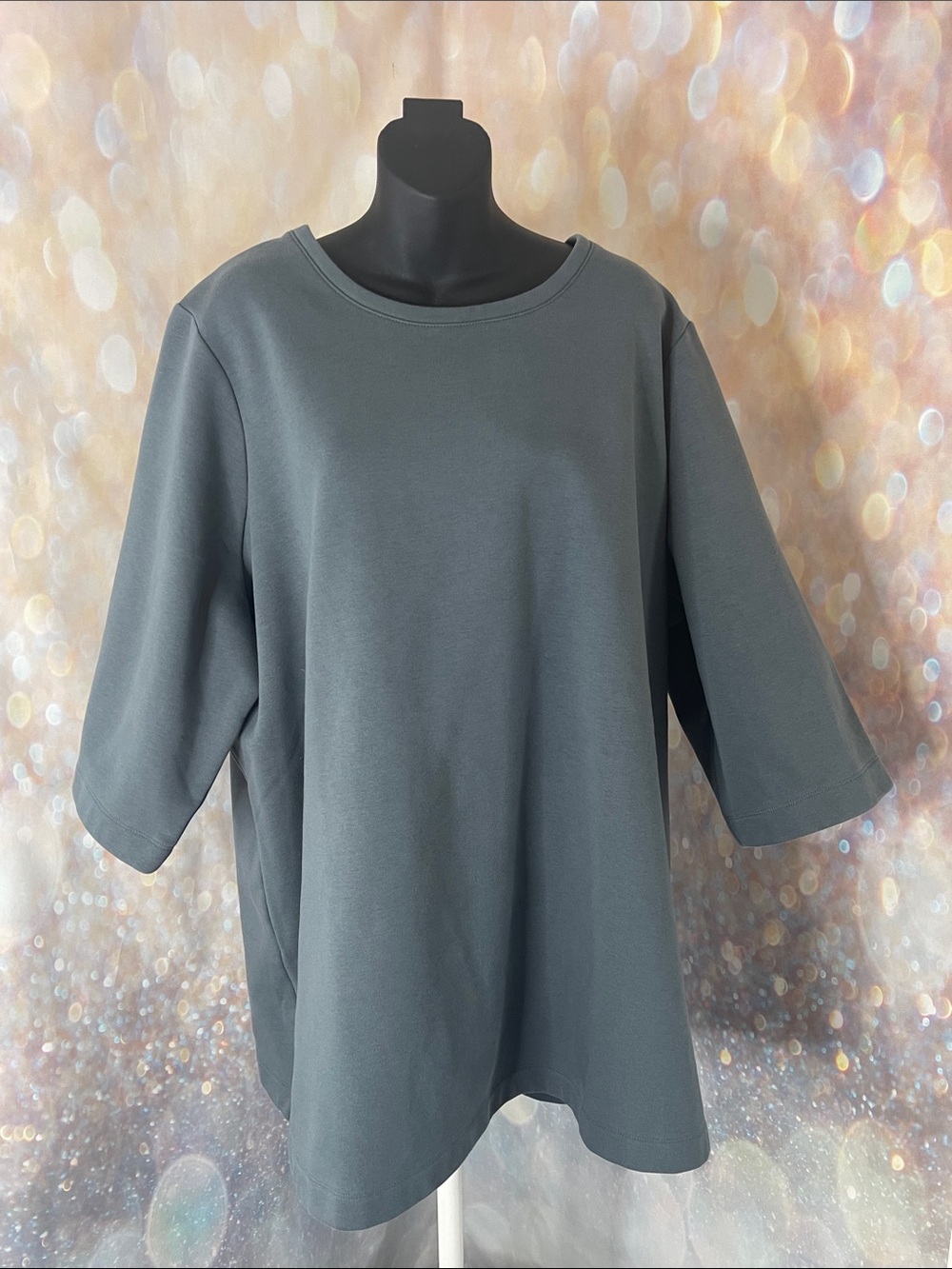 Denim & Co Active Fleece Backed Jersey Knit Top in Size 3 X